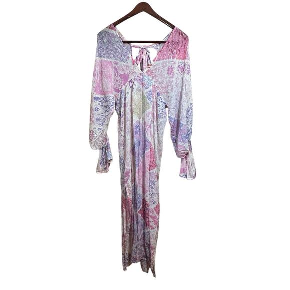 Hemant & Nandita Asher Kaftan Maxi Dress in Lilac Size Medium Bohemian - Picture 1 of 7